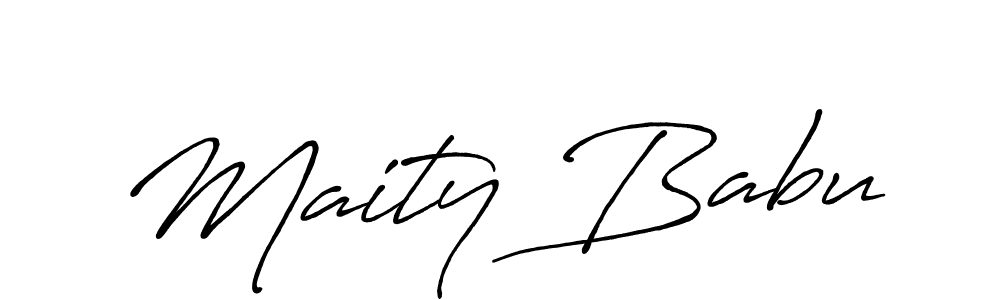 How to make Maity Babu name signature. Use Antro_Vectra_Bolder style for creating short signs online. This is the latest handwritten sign. Maity Babu signature style 7 images and pictures png