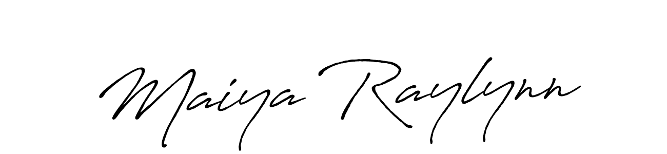 How to make Maiya Raylynn name signature. Use Antro_Vectra_Bolder style for creating short signs online. This is the latest handwritten sign. Maiya Raylynn signature style 7 images and pictures png