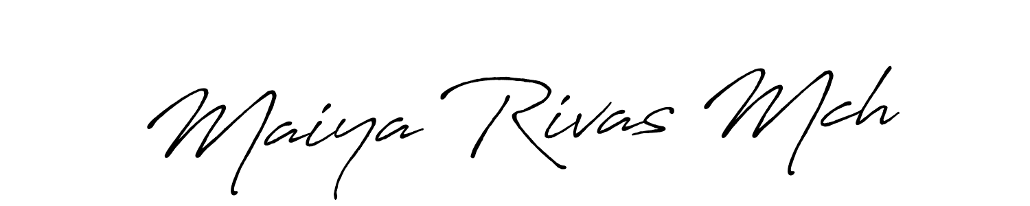 Similarly Antro_Vectra_Bolder is the best handwritten signature design. Signature creator online .You can use it as an online autograph creator for name Maiya Rivas Mch. Maiya Rivas Mch signature style 7 images and pictures png