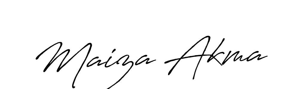 How to make Maiza Akma name signature. Use Antro_Vectra_Bolder style for creating short signs online. This is the latest handwritten sign. Maiza Akma signature style 7 images and pictures png