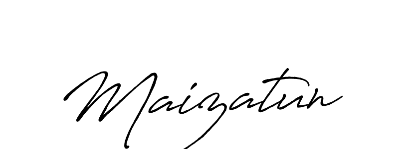 Design your own signature with our free online signature maker. With this signature software, you can create a handwritten (Antro_Vectra_Bolder) signature for name Maizatun. Maizatun signature style 7 images and pictures png