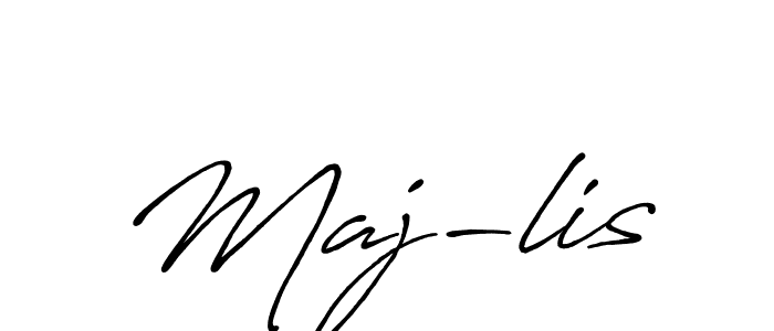 Make a beautiful signature design for name Maj-lis. With this signature (Antro_Vectra_Bolder) style, you can create a handwritten signature for free. Maj-lis signature style 7 images and pictures png