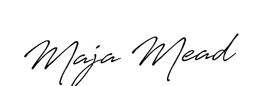 How to make Maja Mead name signature. Use Antro_Vectra_Bolder style for creating short signs online. This is the latest handwritten sign. Maja Mead signature style 7 images and pictures png