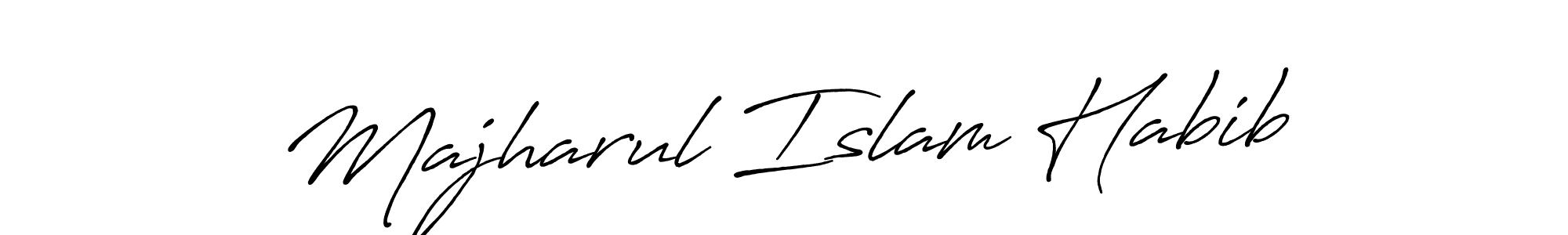 How to make Majharul Islam Habib name signature. Use Antro_Vectra_Bolder style for creating short signs online. This is the latest handwritten sign. Majharul Islam Habib signature style 7 images and pictures png