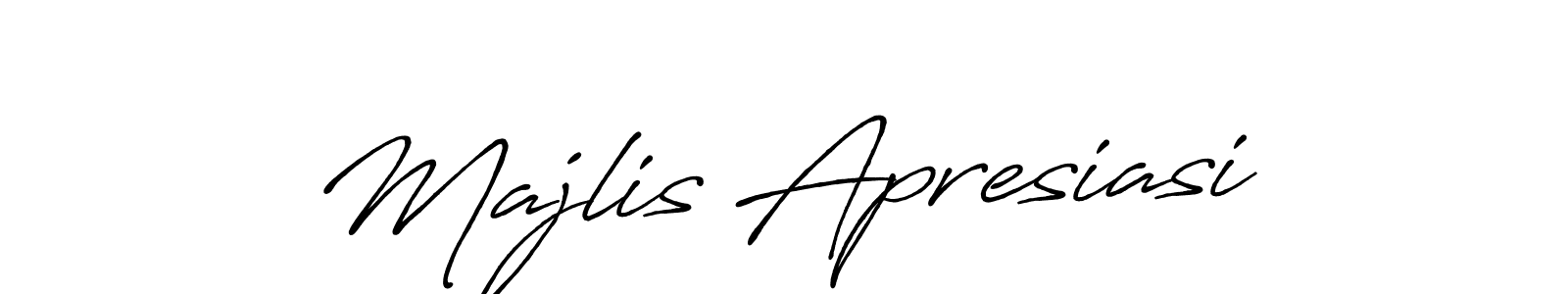 if you are searching for the best signature style for your name Majlis Apresiasi. so please give up your signature search. here we have designed multiple signature styles  using Antro_Vectra_Bolder. Majlis Apresiasi signature style 7 images and pictures png