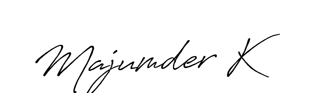 Make a beautiful signature design for name Majumder K. With this signature (Antro_Vectra_Bolder) style, you can create a handwritten signature for free. Majumder K signature style 7 images and pictures png