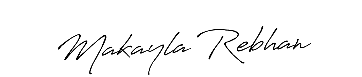 Create a beautiful signature design for name Makayla Rebhan. With this signature (Antro_Vectra_Bolder) fonts, you can make a handwritten signature for free. Makayla Rebhan signature style 7 images and pictures png