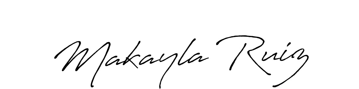 Makayla Ruiz stylish signature style. Best Handwritten Sign (Antro_Vectra_Bolder) for my name. Handwritten Signature Collection Ideas for my name Makayla Ruiz. Makayla Ruiz signature style 7 images and pictures png