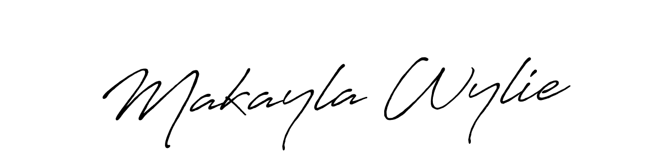 Make a beautiful signature design for name Makayla Wylie. With this signature (Antro_Vectra_Bolder) style, you can create a handwritten signature for free. Makayla Wylie signature style 7 images and pictures png