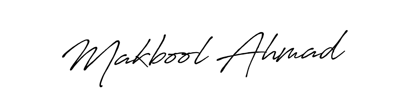 Also we have Makbool Ahmad name is the best signature style. Create professional handwritten signature collection using Antro_Vectra_Bolder autograph style. Makbool Ahmad signature style 7 images and pictures png
