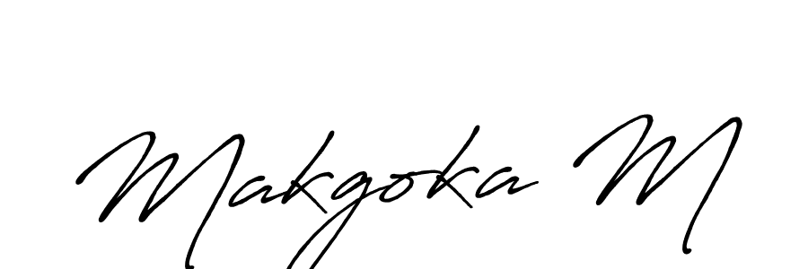 if you are searching for the best signature style for your name Makgoka M. so please give up your signature search. here we have designed multiple signature styles  using Antro_Vectra_Bolder. Makgoka M signature style 7 images and pictures png