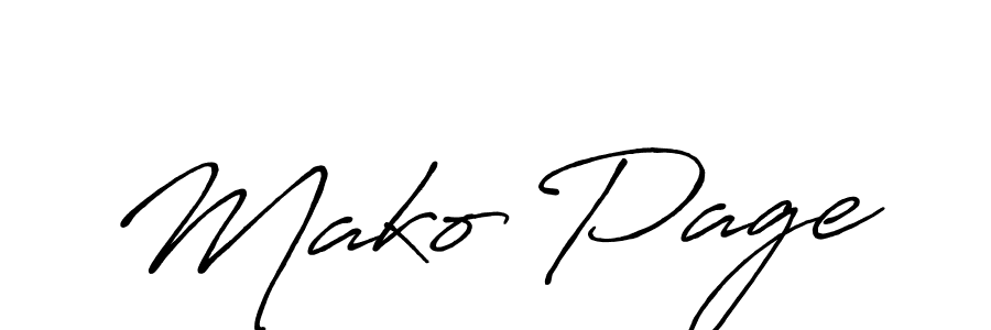 Design your own signature with our free online signature maker. With this signature software, you can create a handwritten (Antro_Vectra_Bolder) signature for name Mako Page. Mako Page signature style 7 images and pictures png