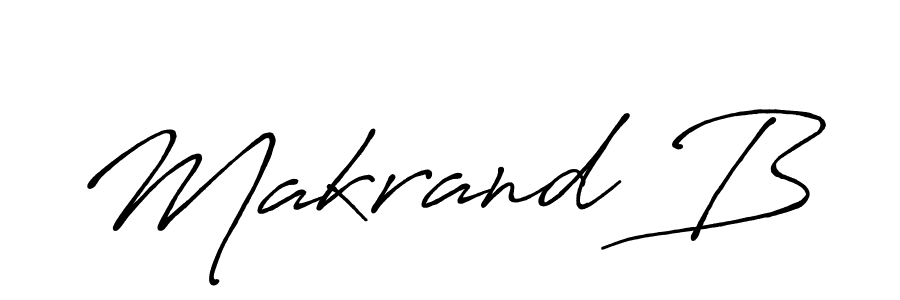 The best way (Antro_Vectra_Bolder) to make a short signature is to pick only two or three words in your name. The name Makrand B include a total of six letters. For converting this name. Makrand B signature style 7 images and pictures png