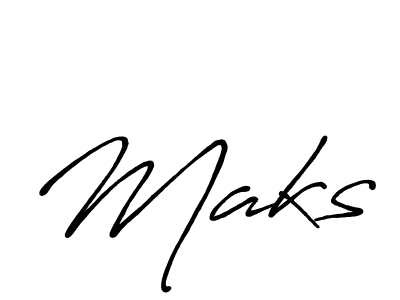 Design your own signature with our free online signature maker. With this signature software, you can create a handwritten (Antro_Vectra_Bolder) signature for name Maks. Maks signature style 7 images and pictures png