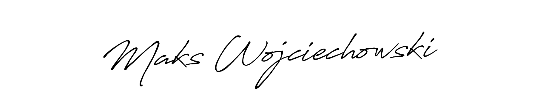 Antro_Vectra_Bolder is a professional signature style that is perfect for those who want to add a touch of class to their signature. It is also a great choice for those who want to make their signature more unique. Get Maks Wojciechowski name to fancy signature for free. Maks Wojciechowski signature style 7 images and pictures png
