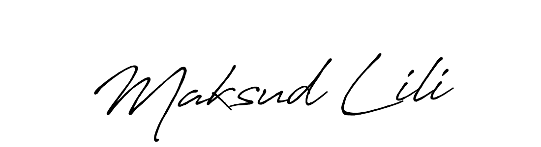 Also we have Maksud Lili name is the best signature style. Create professional handwritten signature collection using Antro_Vectra_Bolder autograph style. Maksud Lili signature style 7 images and pictures png