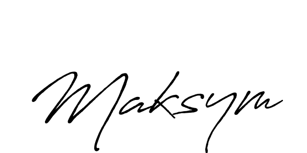 Create a beautiful signature design for name Maksym. With this signature (Antro_Vectra_Bolder) fonts, you can make a handwritten signature for free. Maksym signature style 7 images and pictures png