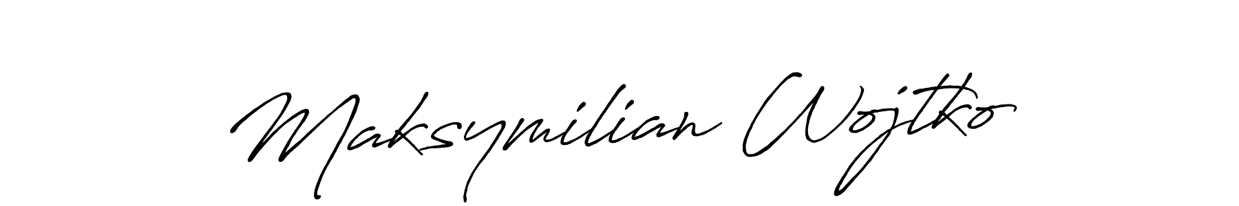 Design your own signature with our free online signature maker. With this signature software, you can create a handwritten (Antro_Vectra_Bolder) signature for name Maksymilian Wojtko. Maksymilian Wojtko signature style 7 images and pictures png