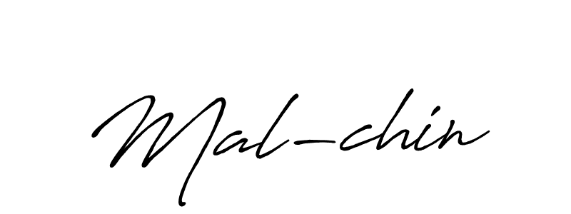 Use a signature maker to create a handwritten signature online. With this signature software, you can design (Antro_Vectra_Bolder) your own signature for name Mal-chin. Mal-chin signature style 7 images and pictures png