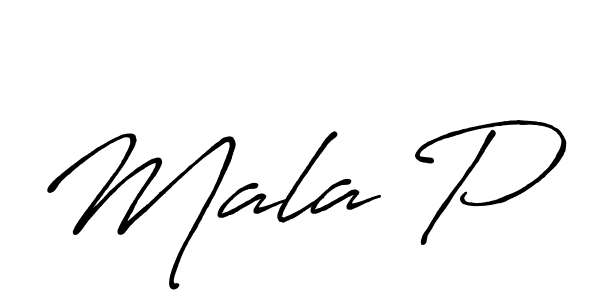 Use a signature maker to create a handwritten signature online. With this signature software, you can design (Antro_Vectra_Bolder) your own signature for name Mala P. Mala P signature style 7 images and pictures png