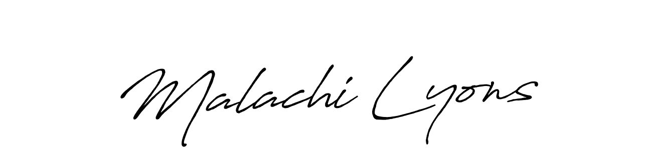 How to make Malachi Lyons name signature. Use Antro_Vectra_Bolder style for creating short signs online. This is the latest handwritten sign. Malachi Lyons signature style 7 images and pictures png