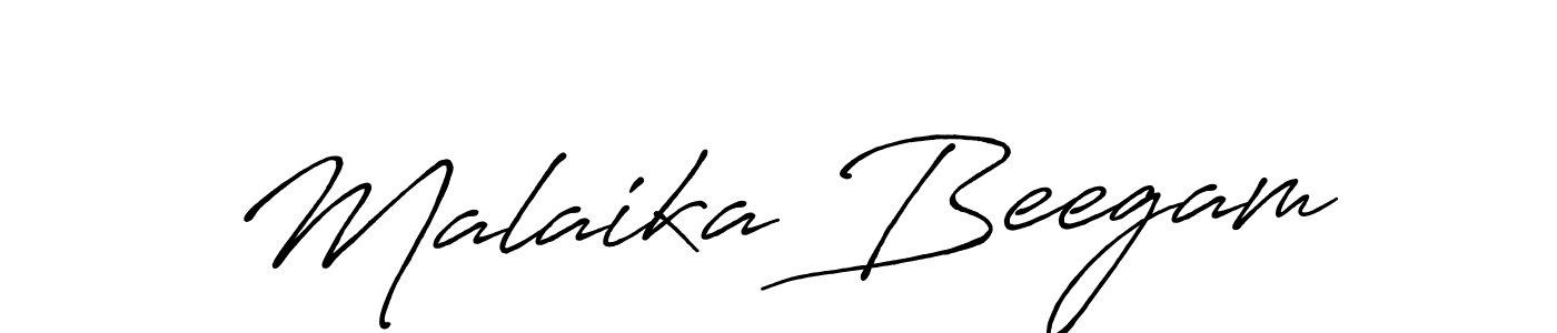 Antro_Vectra_Bolder is a professional signature style that is perfect for those who want to add a touch of class to their signature. It is also a great choice for those who want to make their signature more unique. Get Malaika Beegam name to fancy signature for free. Malaika Beegam signature style 7 images and pictures png