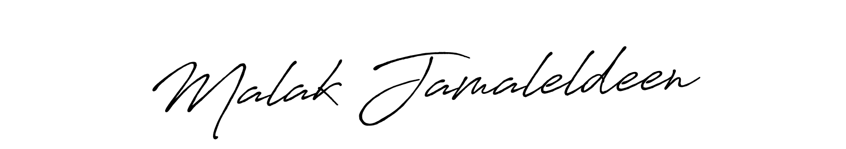 Create a beautiful signature design for name Malak Jamaleldeen. With this signature (Antro_Vectra_Bolder) fonts, you can make a handwritten signature for free. Malak Jamaleldeen signature style 7 images and pictures png