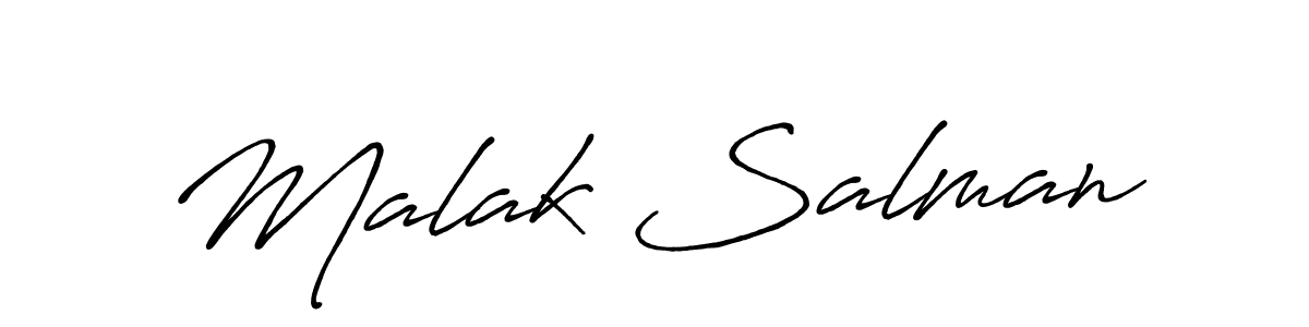 Make a beautiful signature design for name Malak Salman. With this signature (Antro_Vectra_Bolder) style, you can create a handwritten signature for free. Malak Salman signature style 7 images and pictures png