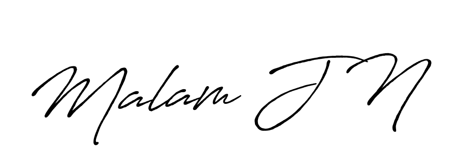 Malam J N stylish signature style. Best Handwritten Sign (Antro_Vectra_Bolder) for my name. Handwritten Signature Collection Ideas for my name Malam J N. Malam J N signature style 7 images and pictures png