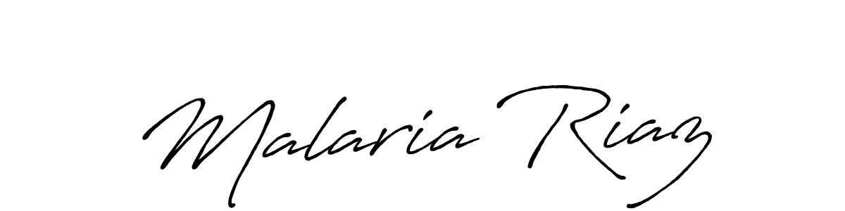 Design your own signature with our free online signature maker. With this signature software, you can create a handwritten (Antro_Vectra_Bolder) signature for name Malaria Riaz. Malaria Riaz signature style 7 images and pictures png