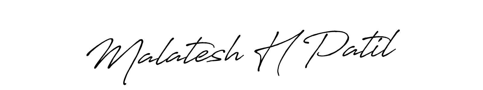 Create a beautiful signature design for name Malatesh H Patil. With this signature (Antro_Vectra_Bolder) fonts, you can make a handwritten signature for free. Malatesh H Patil signature style 7 images and pictures png