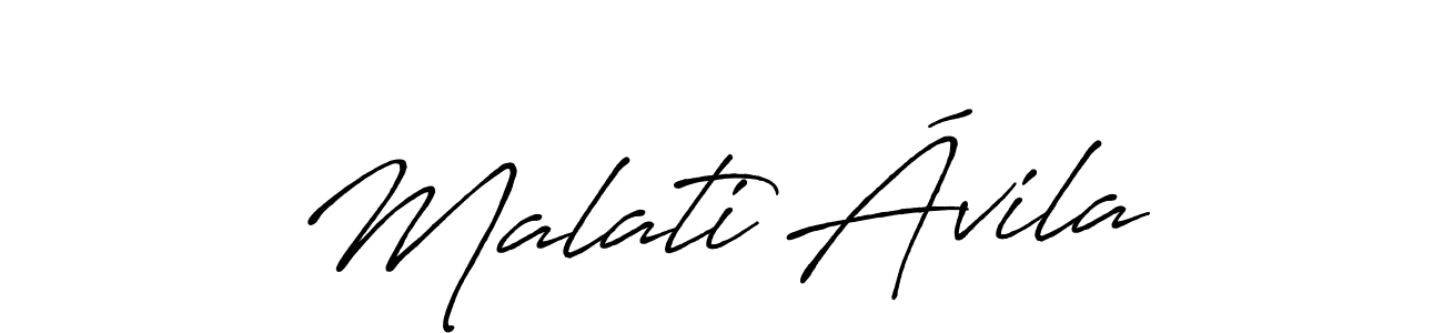 Create a beautiful signature design for name Malati Ávila. With this signature (Antro_Vectra_Bolder) fonts, you can make a handwritten signature for free. Malati Ávila signature style 7 images and pictures png