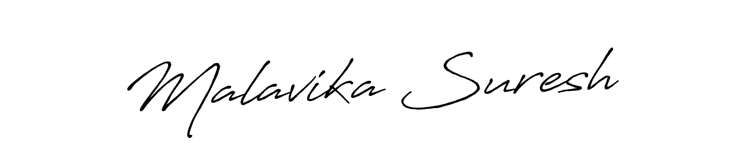 Create a beautiful signature design for name Malavika Suresh. With this signature (Antro_Vectra_Bolder) fonts, you can make a handwritten signature for free. Malavika Suresh signature style 7 images and pictures png