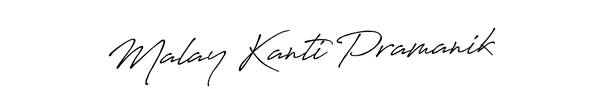 How to make Malay Kanti Pramanik name signature. Use Antro_Vectra_Bolder style for creating short signs online. This is the latest handwritten sign. Malay Kanti Pramanik signature style 7 images and pictures png