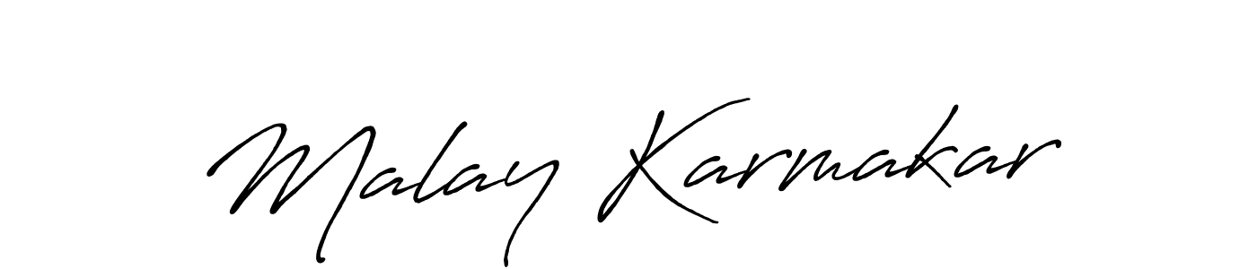 Design your own signature with our free online signature maker. With this signature software, you can create a handwritten (Antro_Vectra_Bolder) signature for name Malay Karmakar. Malay Karmakar signature style 7 images and pictures png