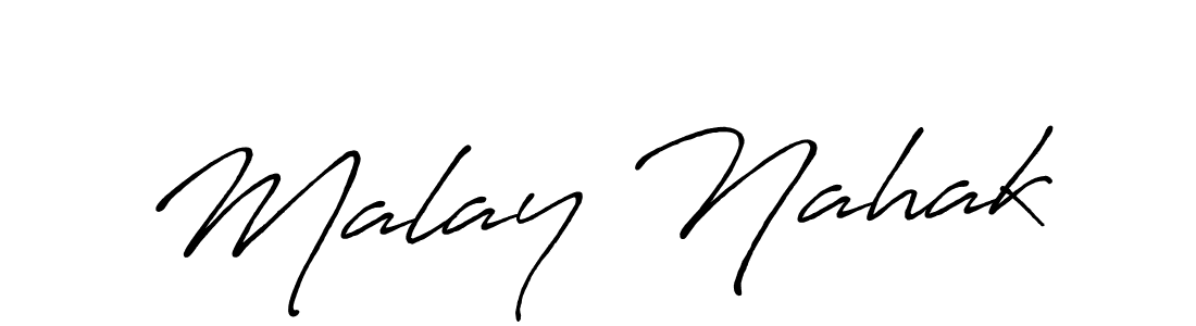 Use a signature maker to create a handwritten signature online. With this signature software, you can design (Antro_Vectra_Bolder) your own signature for name Malay Nahak. Malay Nahak signature style 7 images and pictures png