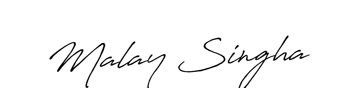 Make a beautiful signature design for name Malay Singha. With this signature (Antro_Vectra_Bolder) style, you can create a handwritten signature for free. Malay Singha signature style 7 images and pictures png