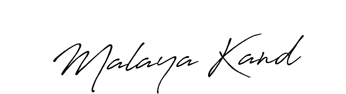 Design your own signature with our free online signature maker. With this signature software, you can create a handwritten (Antro_Vectra_Bolder) signature for name Malaya Kand. Malaya Kand signature style 7 images and pictures png