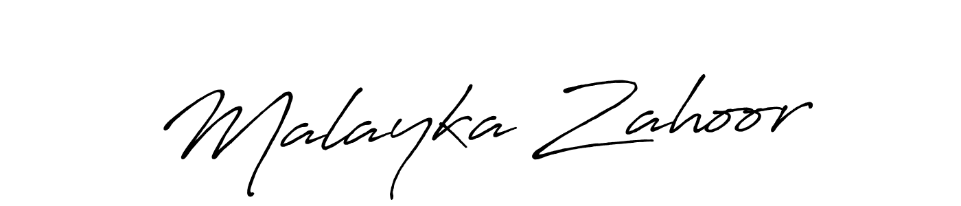 Malayka Zahoor stylish signature style. Best Handwritten Sign (Antro_Vectra_Bolder) for my name. Handwritten Signature Collection Ideas for my name Malayka Zahoor. Malayka Zahoor signature style 7 images and pictures png