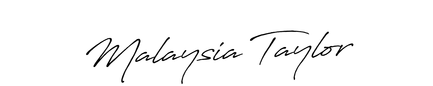 How to make Malaysia Taylor signature? Antro_Vectra_Bolder is a professional autograph style. Create handwritten signature for Malaysia Taylor name. Malaysia Taylor signature style 7 images and pictures png
