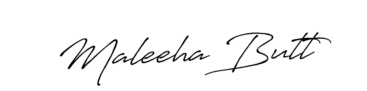 Make a beautiful signature design for name Maleeha Butt. With this signature (Antro_Vectra_Bolder) style, you can create a handwritten signature for free. Maleeha Butt signature style 7 images and pictures png