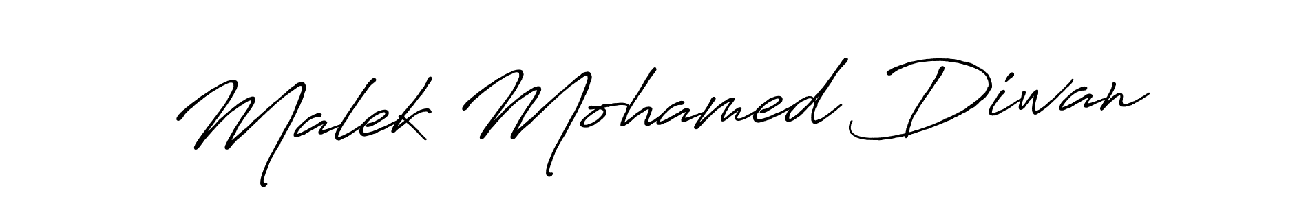 How to make Malek Mohamed Diwan name signature. Use Antro_Vectra_Bolder style for creating short signs online. This is the latest handwritten sign. Malek Mohamed Diwan signature style 7 images and pictures png