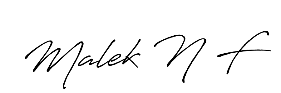 The best way (Antro_Vectra_Bolder) to make a short signature is to pick only two or three words in your name. The name Malek N F include a total of six letters. For converting this name. Malek N F signature style 7 images and pictures png