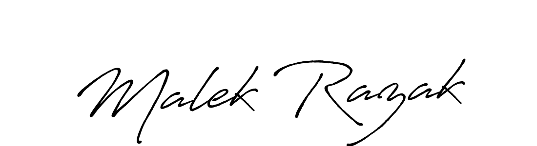 How to make Malek Razak name signature. Use Antro_Vectra_Bolder style for creating short signs online. This is the latest handwritten sign. Malek Razak signature style 7 images and pictures png