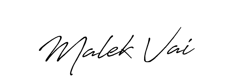 Create a beautiful signature design for name Malek Vai. With this signature (Antro_Vectra_Bolder) fonts, you can make a handwritten signature for free. Malek Vai signature style 7 images and pictures png