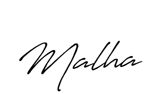 Make a beautiful signature design for name Malha. With this signature (Antro_Vectra_Bolder) style, you can create a handwritten signature for free. Malha signature style 7 images and pictures png