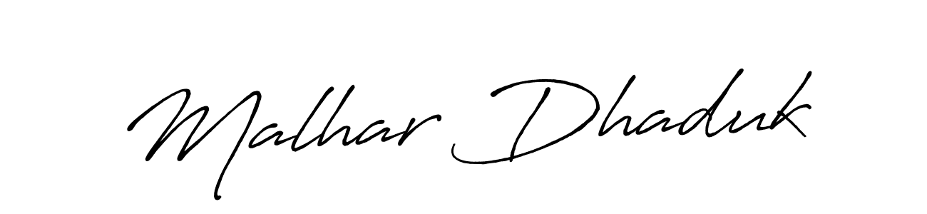 Here are the top 10 professional signature styles for the name Malhar Dhaduk. These are the best autograph styles you can use for your name. Malhar Dhaduk signature style 7 images and pictures png