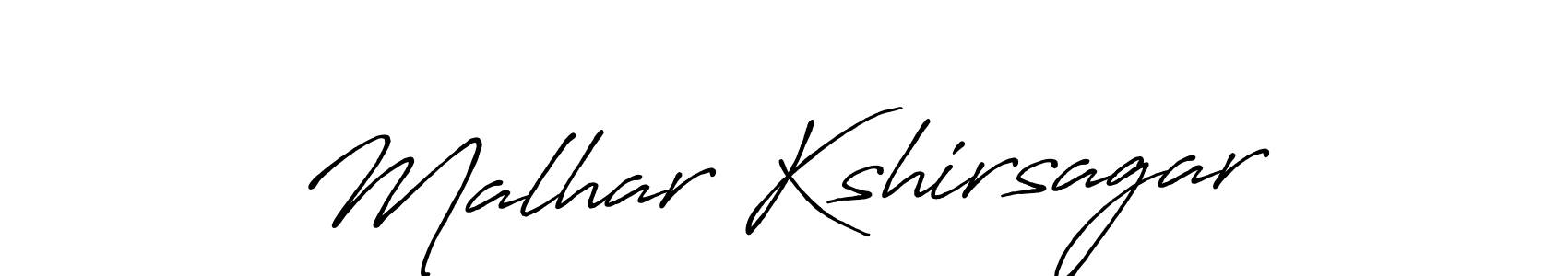 Create a beautiful signature design for name Malhar Kshirsagar. With this signature (Antro_Vectra_Bolder) fonts, you can make a handwritten signature for free. Malhar Kshirsagar signature style 7 images and pictures png