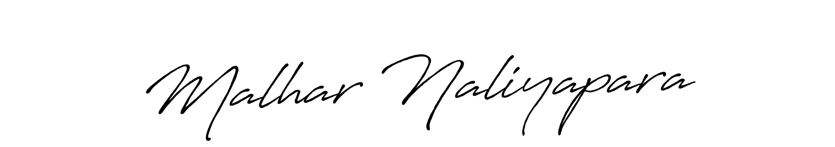 Antro_Vectra_Bolder is a professional signature style that is perfect for those who want to add a touch of class to their signature. It is also a great choice for those who want to make their signature more unique. Get Malhar Naliyapara name to fancy signature for free. Malhar Naliyapara signature style 7 images and pictures png