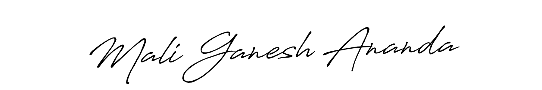 Create a beautiful signature design for name Mali Ganesh Ananda. With this signature (Antro_Vectra_Bolder) fonts, you can make a handwritten signature for free. Mali Ganesh Ananda signature style 7 images and pictures png